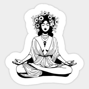 Meditating girl Sticker